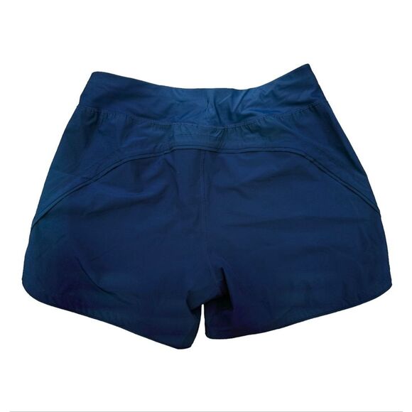 Lands’ End High Rise Athletic Shorts Navy Blue Stretch Pockets Activewear 8 - Picture 1 of 3